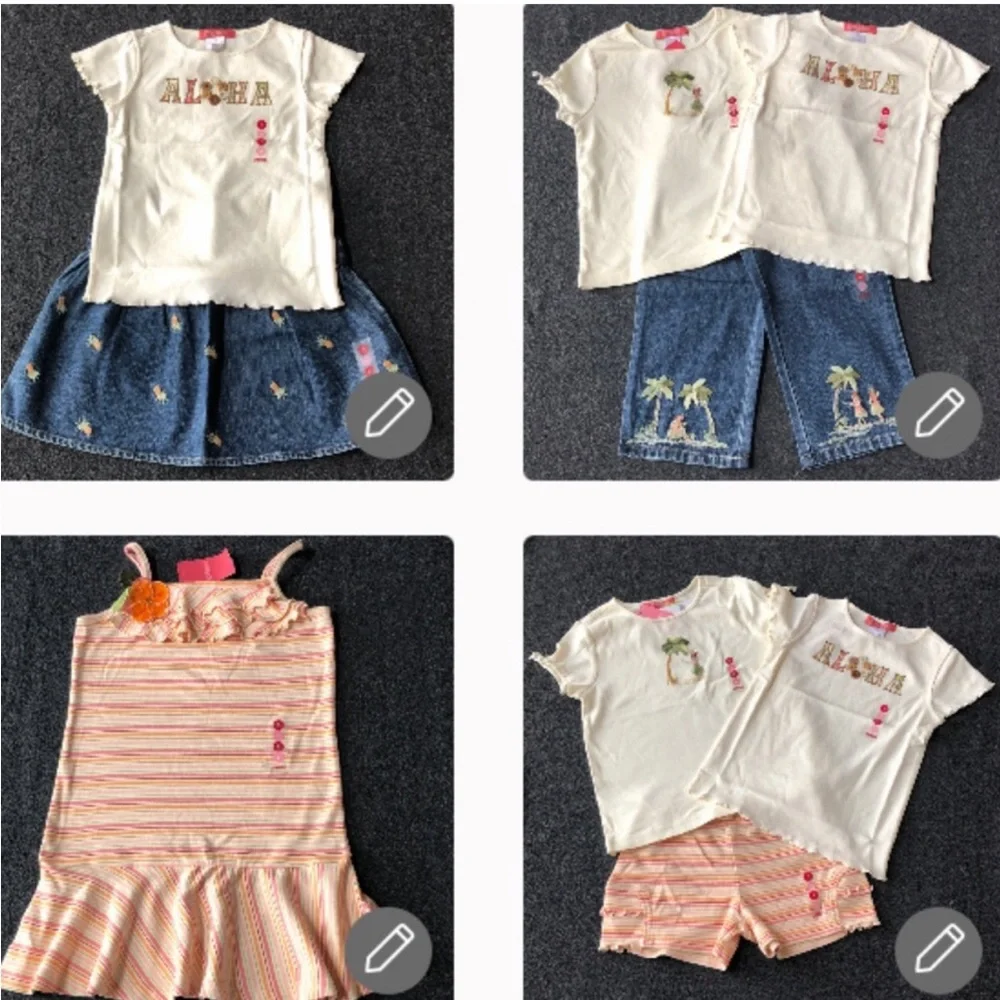 Gymboree Aloha Wahine 100% Cotton Multi-Color Stripe With 2 Side Ruffle Size 6 - Picture 10 of 16